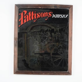Antique Pattisons Whisky Advertising Mirror, A Big Boom