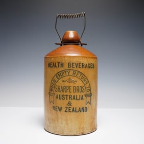 Antique Sharpe Bros Stoneware Beverage Jar with Handle