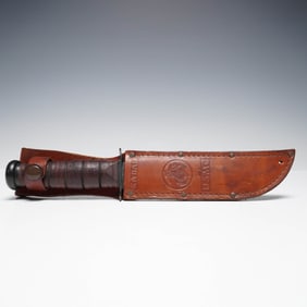 KA-BAR USMC Fighting Knife with Leather Sheath