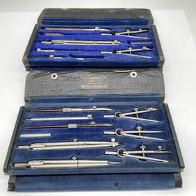 2pc Chavros + Keuffel & Esser Engineers Drafting Kits w/Case