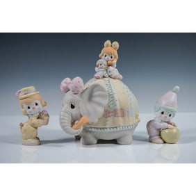 3pc Precious Moments Figurines with Musical Elephant