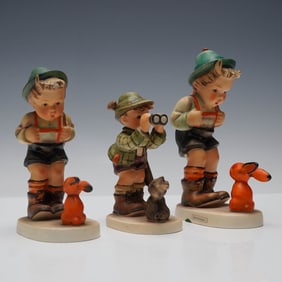 3pc Hummel Goebel Figurines, Sensitive Hunter and Good Hunting