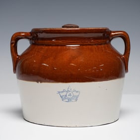 Robinson Ransbottom Stoneware Crock with Lid, Crown 4 Mark