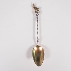 800 Silver Gilt Souvenir Spoon, Chamonix