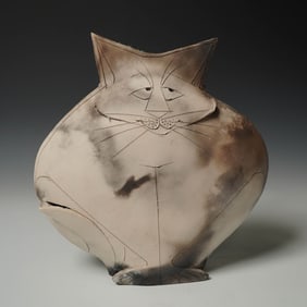 Mary Gates Dewey Ceramic Cat Sculpture