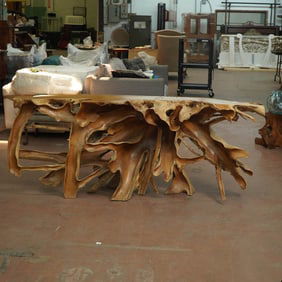 Tree Root Console Table with Natural Live Edge