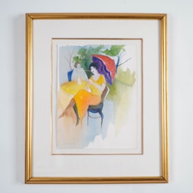 Itzchak Tarkay Original Watercolor, Signed