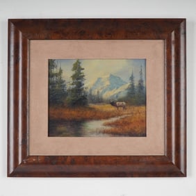 Mark Geller, Oil on Board, In His Kingdom, Signed