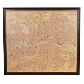 Large Framed Bacon's New Map of London Poster