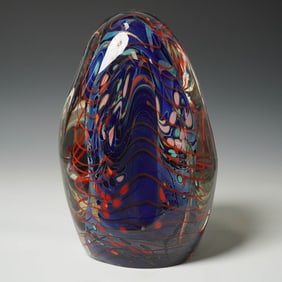 Rollin Karg Signed Art Glass Vase