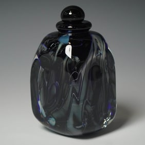 Robert Eickholt Art Glass Bottle with Stopper, 1996