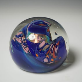 Rollin Karg Signed Art Glass Sphere, 1993
