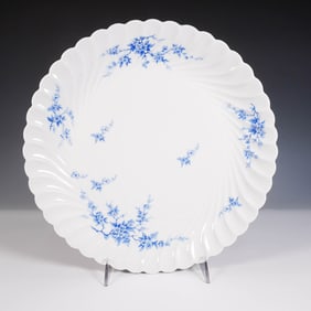 Haviland Limoges Blue Floral Scalloped Platter, Pat. H2524