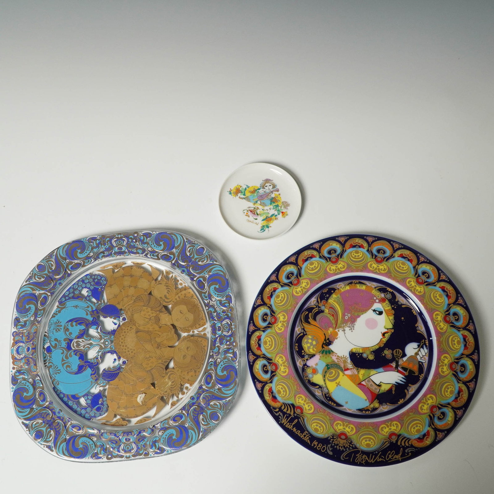3pc Rosenthal & Bjorn Wiinblad Decorative Plate Lot (1 of 8)