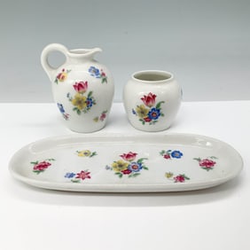 3pc Thomas Germany Floral Porcelain Set