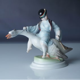 Herend Porcelain Goose-Boy Figurine