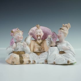 Rare Porcelain Asian Nodder Family Figurine