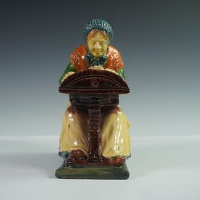 Flemish Pottery Figurine, Lacemaker