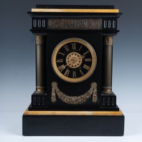 Howell & James French Empire Marble Mantel Clock