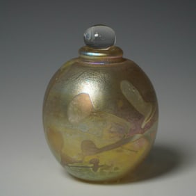 Robert Eickholt Iridescent Art Glass Perfume Bottle 1995