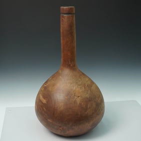 Hand Turned Wooden Bottle Form Sculpture