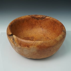 Large Hand Turned Burl Wood Bowl