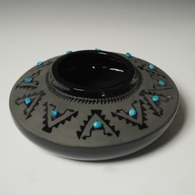 Blackware Pottery Bowl, Marie Chino for Acoma Pueblo