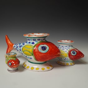 3pc DeSimone Italy Fish Planter Set