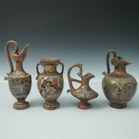 4pc Greek Style Pottery Vessels