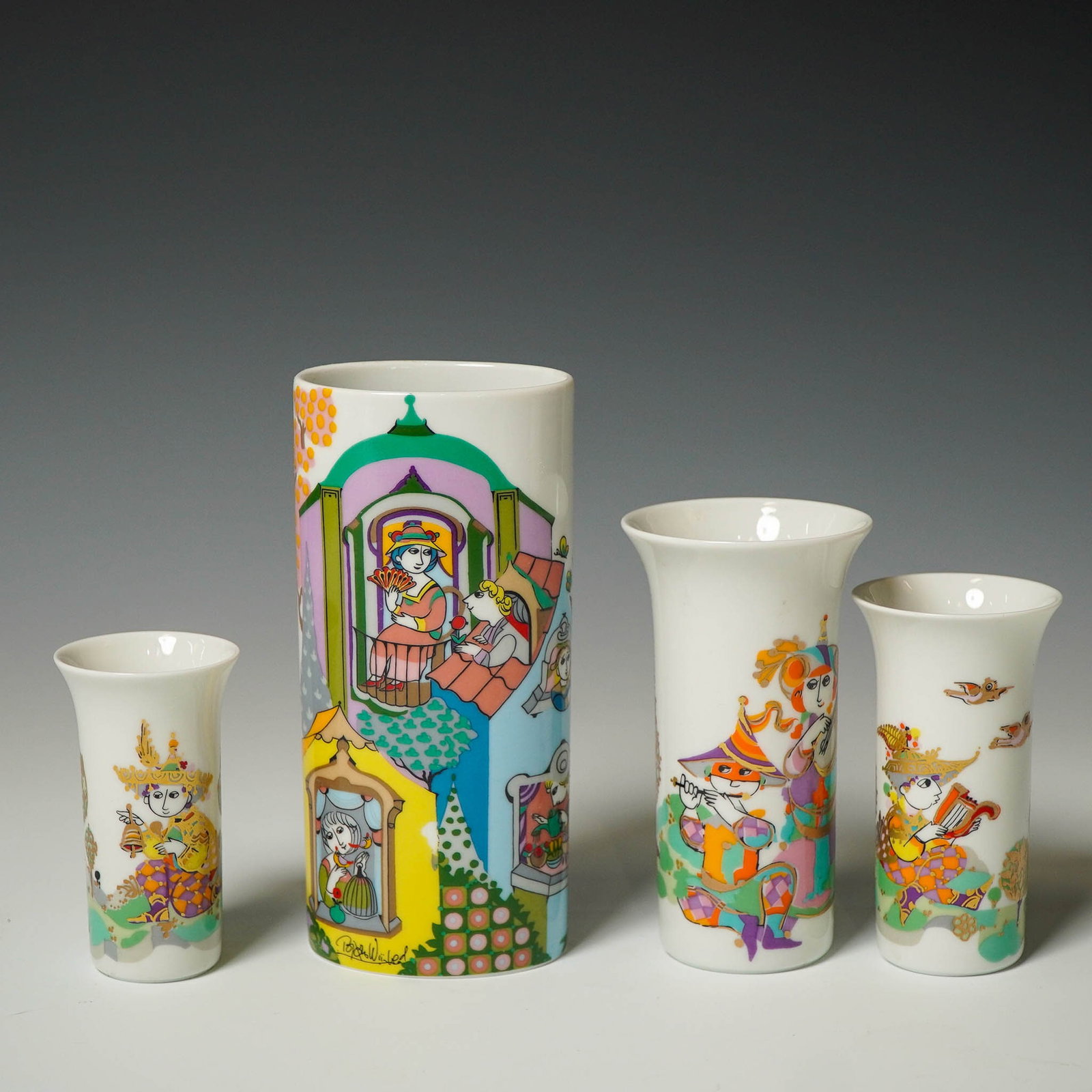 4pc Rosenthal Vases by Bjorn Wiinblad, Germany (1 of 10)