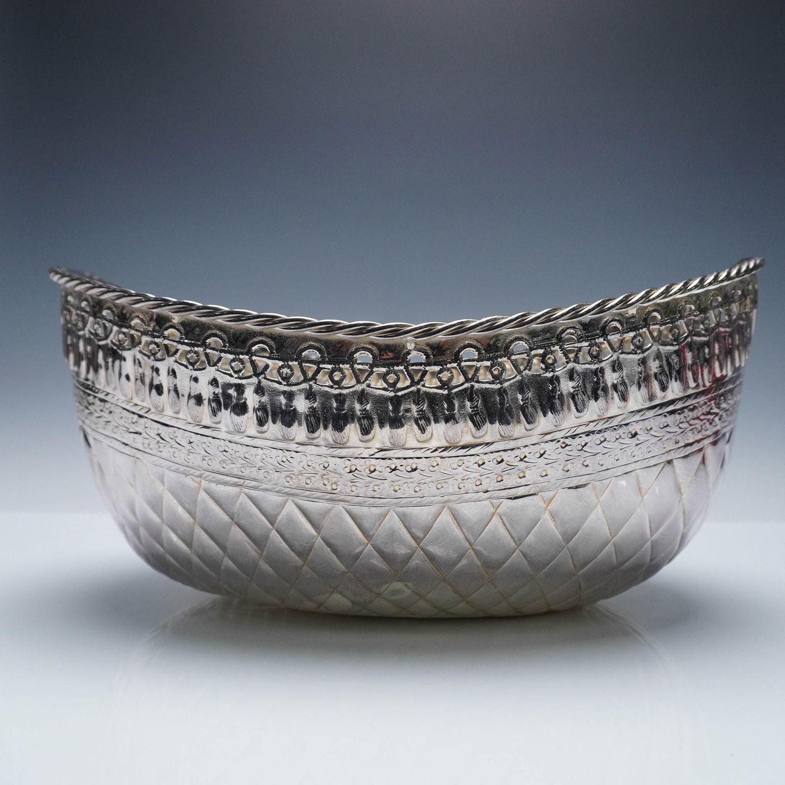 Handcrafted Silver-Plated Basket Bowl by R. Dhingra Silversmiths (1 of 5)