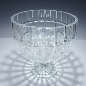 Cut Crystal Pedestal Bowl, Paneled Design