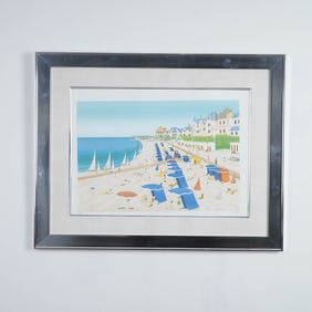 Francois (Fanch) Ledan, Serigraph, Beach Scene, Signed
