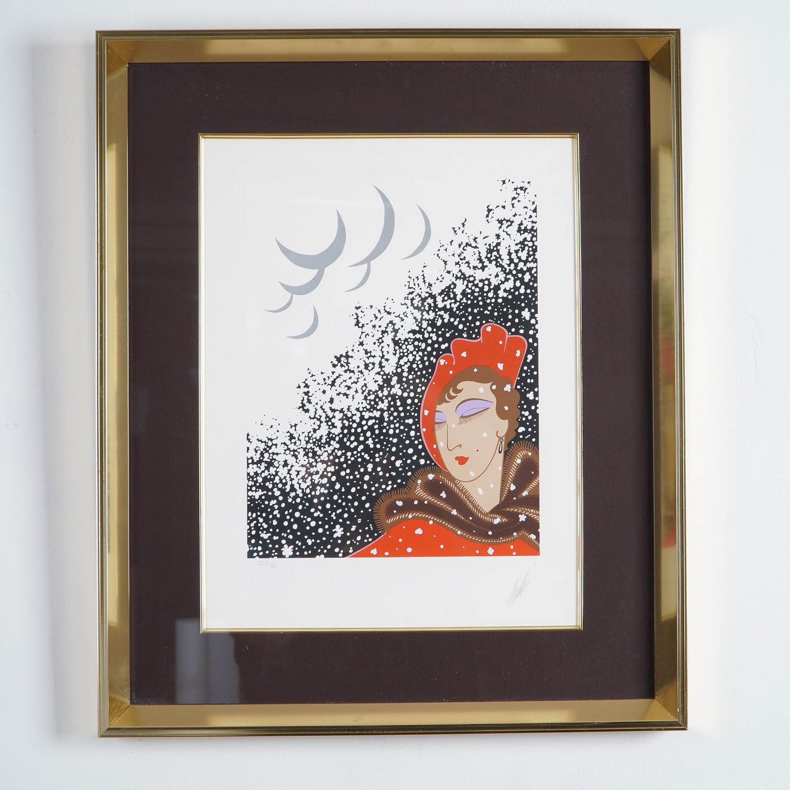 Erte Limited Edition Serigraph, Winter, Signed and Numbered (1 of 4)