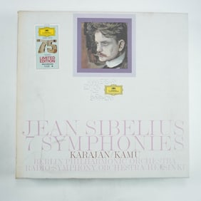 8pc Jean Sibelius 7 Symphonies Vinyl LP Box Set, Karajan/Kamu