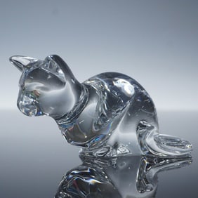 Baccarat Crystal Cat Figurine