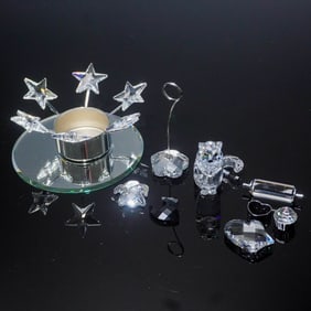 10pc Swarovski Crystal Miniature Figurines and Accessory Set