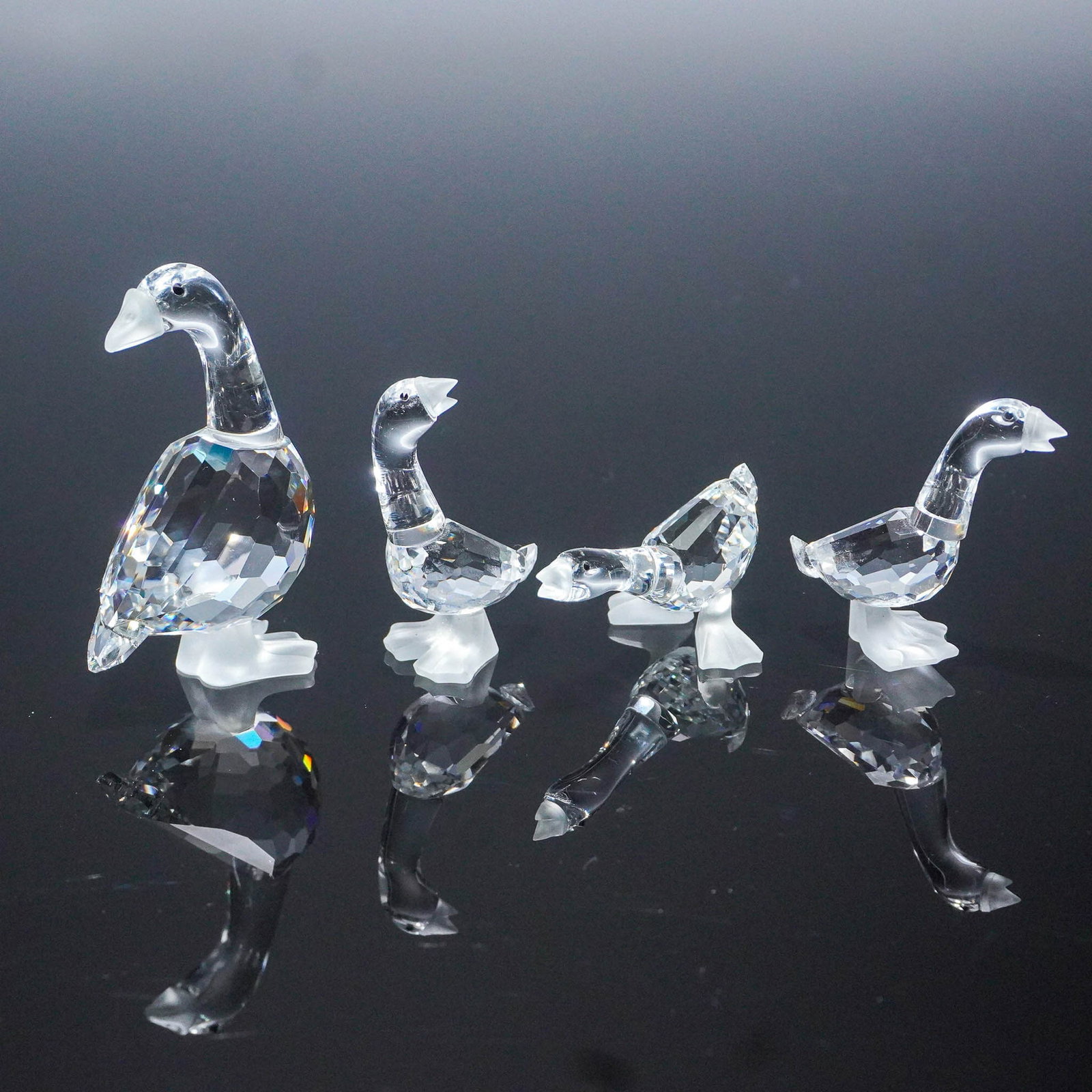 4pc Swarovski Crystal Figurines, Mother Goose and Goslings (1 of 5)