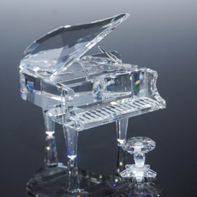 Swarovski Crystal Figurine, Grand Piano with Stool