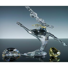 3pc Swarovski Crystal Figurine, Magic of Dance Anna with Plaque and Heart