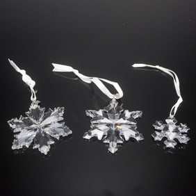 3pc Swarovski Crystal Christmas Snowflake Ornaments