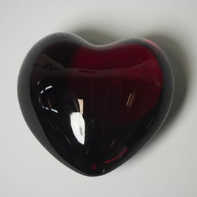 Baccarat Red Crystal Heart Paperweight
