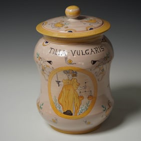 Italian Maiolica Lidded Jug, LAntica Deruta Grottesche