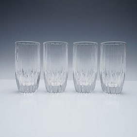 4pc Mikasa Crystal Highball Glasses, Park Lane Pattern