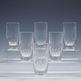 6pc Mikasa Crystal Highball Glasses, Park Lane Pattern