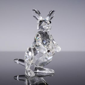 Swarovski Crystal Kangaroo with Baby Joey Figurine 181756