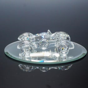Swarovski Crystal Figurine, Old Timer Vintage Car with Mirror