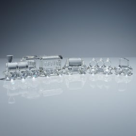 5pc Swarovski Silver Crystal Train Set