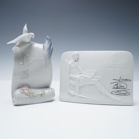 2pc Lladro Porcelain Plaques, Collector's Society