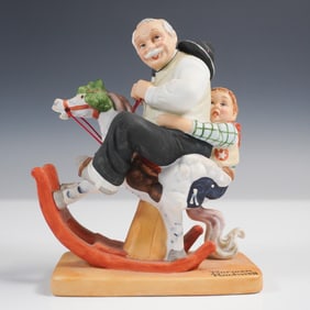 Danbury Mint Norman Rockwell Porcelain Figurine, Gramps at the Reins